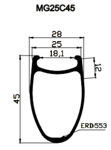 700C Road Bike 45mm Deep Clincher Carbon Rim - Toray T700, Matte/Glossy Finish