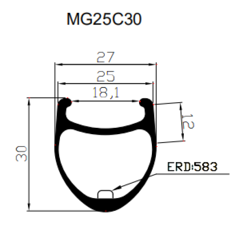 700C Road Bike 30mm Deep Clincher Carbon Rim - Toray T700, Matte/Glossy Finish