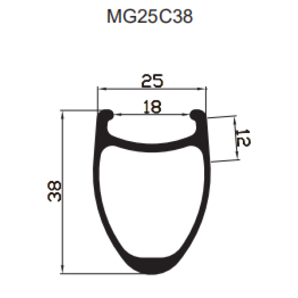 700C Road Bike 38mm Deep Clincher Carbon Rim - Toray T700, Matte/Glossy Finish