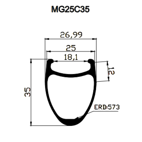700C Road Bike 35mm Deep Clincher Carbon Rim - Toray T700, Matte/Glossy Finish